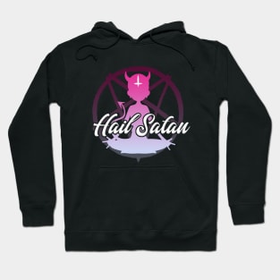 Hail Satan | Pink Yogi Print | Satanic Yoga Hoodie